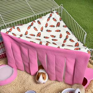 TEMU 소형 펫 은신처, 작은 동물용 코너 은신처, 아늑한 코너 펫 해먹 텐트, 햄스터, 페럿, 다람쥐, 슈가 글라이더, 친칠라, 토끼, 기니피그, 고슴도치용 세탁 가능한 놀이 및 휴식 공간 (독점 패턴)