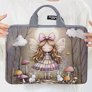 TEMU 버섯 토끼 리틀 패턴 프린팅 컴퓨터 가방, 노트북 태블릿 커버, 노트북 지퍼 커버 고정형 핸드헬드 컴퓨터 가방 남녀공용