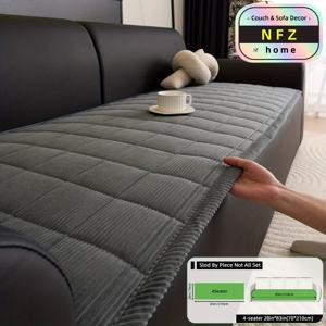 TEMU 겨울에 적합한 빈티지 두꺼운 따뜻한 코듀로이 미끄럼 방지 소파 쿠션 1개, 두꺼운 번 쿠션, 반려동물 친화적, 세탁기 사용 가능, 질감 있는 소파 장식, 1/2/3/4인용 및 모듈식 소파에 적합, 설치 용이, 고양이 스크래치 방지