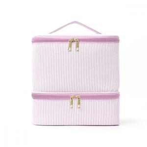 TEMU 세련되고 우아한 이중 레이어 메이크업 가방 및 네일 폴리쉬 보관함, 아이템 정리에 완벽합니다. 캐주얼한 외출 및 여행을 위한 넉넉한 용량이 있습니다.