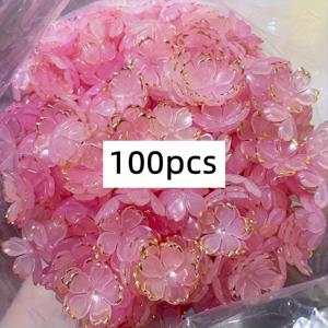 TEMU 19mm 아크릴 꽃 모양 비즈 100개 세트 (다양한 색상의 라인스톤 포함), 여성 패션을 위한 의류, 귀걸이, 헤어 장식, 팔찌 및 기타 비즈 주얼리 제작에 적합