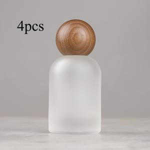 TEMU 둥근 뚜껑이 있는 유리 스프레이 향수병 4개 세트, 거실, 침실, 욕실용 향수병, 심플한 집 꾸미기, 빈 병, 향수, 빈병