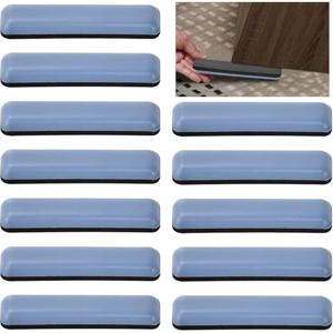 TEMU 16X75mm 가구 슬라이더 12개 세트. 자가 점착식 소음 감소 글라이드 패드 특징. 내구성이 뛰어나고 스크래치 방지 기능이 있어 무거운 가구, 의자 및 가전제품에 적합합니다. 카펫 및 단단한 표면 모두와 호환됩니다.