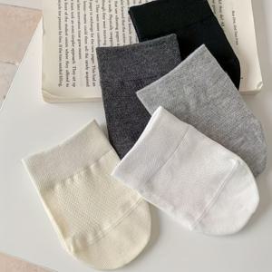 TEMU 5켤레 반장화 보트 양말, 여성용 짧은 보이지 않는 양말, 미끄럼 방지 여름 필수품 (하이힐 및 슬리퍼용), 통기성 메쉬 반장화 양말