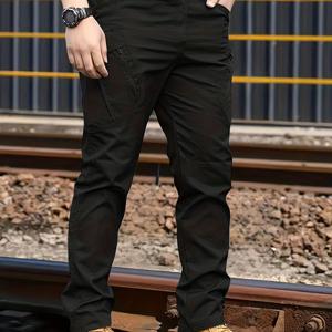 TEMU 다중 포켓이 있는 남성용 캐주얼 바지입니다. 다양한 야외 활동에 적합한 내구성이 뛰어난 택티컬 카고 바지입니다. 레저 여행, 캠핑, 낚시, 사이클링에 이상적입니다.
