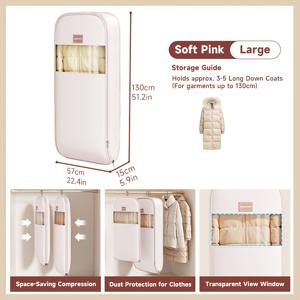 TEMU 내장형 압축 지퍼가 있는 공간 절약형 옷걸이형 의류 가방, 다운 재킷용 방진 보관 가방, 코트, 담요, 스웨터, 계절 의류, 옷장 정리, 정장 가방 및 드레스 옷걸이 가방에 적합