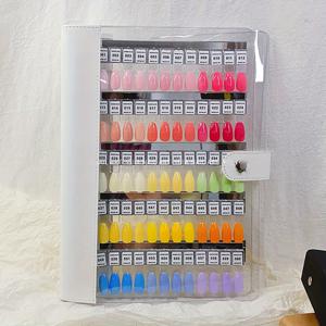 TEMU 120색 네일 컬러 자석 디스플레이 북 | 분리형 컬러 차트 북 (바인더 포함), 네일 컬러 샘플 전시 앨범, 네일 테이프 및 팁 포함