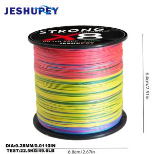 TEMU 낚싯줄, 300/500미터, 8합 브레이드, 고 인장 강도, 폴리에틸렌 재질, 바다 및 민물 겸용, 내구성 좋은 로프, PE 라인