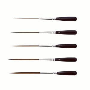 TEMU 오일 & 아크릴 페인트 브러쉬 5개 세트 - 오일/수채화/구아쉬용, 긴 머리와 짧은 손잡이, 금속 팁 & 나일론 브리슬, 강한 흡수력으로 세밀한 디테일, 미니어처 페인팅, 긴 선 그리기에 이상적 (오일 페인트 호환)