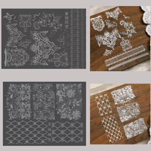 TEMU 레이스 엠보싱 패턴, 꽃, 리본이 특징인 네일 아트용 레진 실리콘 몰드 2개입, 매우 투명한 실리콘으로 제작된 레진 액체 몰드