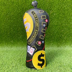 TEMU 포커 패턴 골프 클럽 헤드커버, 스크래치 방지, 헤드 보호, 간편한 착탈, 경량, 방수, 내구성 좋은 야외용, 코스에서 즐거운 시간을 위한 마커