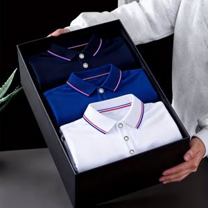 TEMU 3개 남성용 비즈니스 폴로 셔츠 | 편안하고 통기성이 좋으며, 봄/여름 야외 비즈니스 캐주얼을 위한 클래식 스타일 - 단색, 반팔