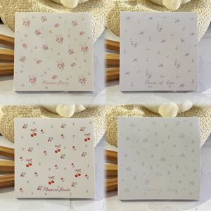 TEMU 소박한 꽃무늬 스티커 메모지 4세트 (80장/세트, 20장/권), 꽃 디자인 에스테틱 스퀘어 메모지, 메모 작성, 메시지 북 DIY, 스크랩북 재료용 종이, 여성용 자체 접착식 탈착식 스티커 메모지