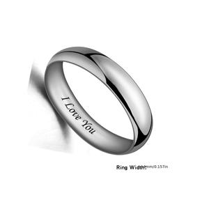 TEMU 4mm 6mm 티타늄 스틸 도금 돔 웨딩 커플 반지 (남녀 공용) 