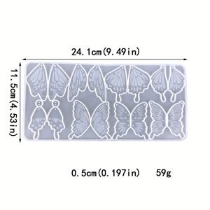 TEMU 레진 주조 몰드 나비 날개 세트 펜던트 귀걸이 실리콘 몰드, 에폭시 레진 모양 제작용 걸이 구멍 포함 키체인 만들기 DIY 공구