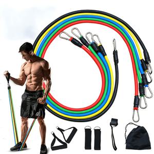 TEMU 11개 컬러풀 TPE 저항 밴드 세트, 문 앵커, 손잡이, 운반 가방, 발목 스트랩 포함 - 홈짐, 피트니스, 요가 & 필라테스에 이상적 - 초보자에게 완벽함