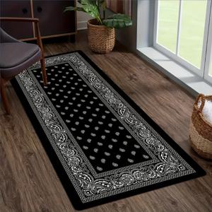 TEMU 힙합 스타일의 빈티지 블랙 캐슈 바닥 매트, 욕실 방지 매트, 침실 거실 바닥 카펫, 욕실 현관 거실 침실 발코니용 매트, 집 장식