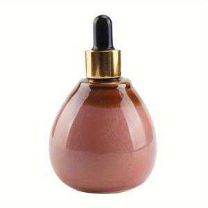 TEMU 스파 테마 세라믹 에센셜 오일 드로퍼 병 - 둥근 모양, 아이스 크랙 글레이즈, 손세척만, 휴식을 위한 이상적인 제품, 미용실 등급, 스파 병|세련된 디자인|광택한 마감