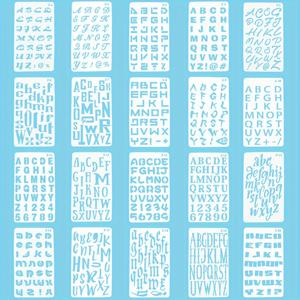 TEMU 20장 세트, 영문 알파벳 26글자 포함, 해골 페인팅, 스텐실링, , 에어브러시, 레이스 라일링용으로 디자인됨