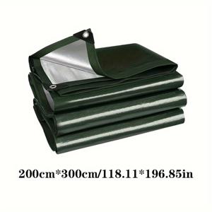 TEMU 초고밀도 녹색 커버 원단, 침수 방지, 찢김 및 UV선 저항, 비포장 도로 야외 사용에 적합, 개스킷 및 강화된 가장자리 장착, 지붕, 캠핑, 파티오, 수영장, 보트, 차량 및 햇빛 가리개에 적합