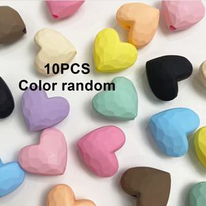 TEMU 랜덤 컬러 10개 혼합 컬러 귀여운 아크릴 마카롱 하트 비즈 도파민 비즈 액세서리 DIY 팔찌 목걸이 폰참 만들기용
