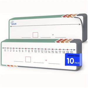 TEMU 학생용 드라이 이레이즈 숫자 라인 10개 세트 - 4