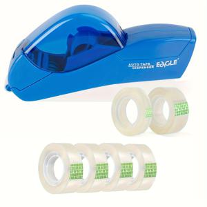 TEMU 휴대용 자동 테이프 디스펜서, 6롤 교체용 테이프 포함, 테이프 건, -3/4