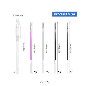 TEMU 24개 열 제거 펜, 4개 패브릭 마킹 펜 및 20개 리필 포함, 퀼팅, 재봉, 의류 제작 및 재단 패브릭에 적합, 재단사 초크 연필 포함