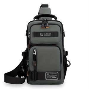 TEMU 스타일리시 남성용 체스트백, 초경량 대용량 멀티펑셔널 캐주얼 아웃도어 스포츠 가방