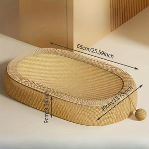 TEMU 1개 솔리드 타원형 고양이 스크래쳐 - 튼튼한 사이살 헴프 로프 구조, 따뜻하고 매력적인 고양이 장난감, 크리스마스, 가을, 겨울 시즌을 위한 완벽한 건강한 스크래칭 경험, 선물, 고양이 스크래칭 포스트