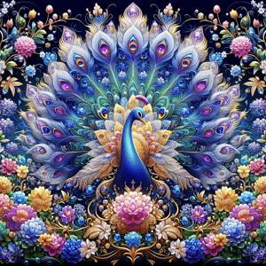 TEMU 1개 1단 DIY 페인팅: 풀 라운드 드릴 공작 아트, 15.75x15.75인치 수제 크로스 스티치 벽 장식, 반짝이는 아트 공예 (테마)