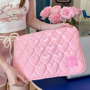 TEMU 10/11인치, 맥북 13/14인치 및 .6인치 노트북 케이스와 호환되는 귀여운 하트 자수 태블릿 슬리브