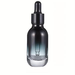 TEMU 두꺼운 바닥 드롭퍼 병, 10ml, 20ml, 30ml, 50ml, 100ml 사이즈, 그라데이션 블랙 에센스 액체 병, 투명 에센셜 오일 병