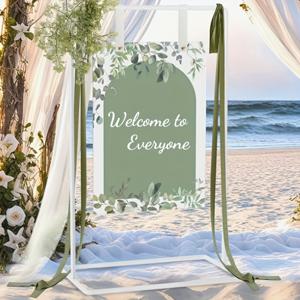 TEMU 튼튼한 금속 웨딩 사인 홀더 (탈착 가능), 크기: 68 x 30 x 20인치. 결혼식, 생일, 레스토랑, 도서관 및 다양한 행사에서 손님을 환영하는 데 이상적입니다. 꽃과 포스터는 포함되어 있지 않습니다.