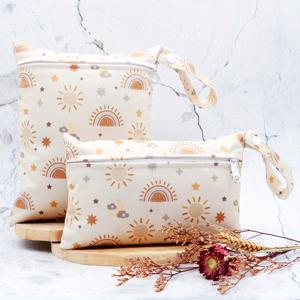 TEMU 2개 재사용 가능한 물티슈 가방 천 기저귀 보관 가방, 세탁 가능한 젖은 건조 가방 싱글 포켓