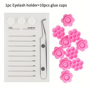 TEMU 아이러쉬 연장 고정용 자석 아크릴 래쉬 보드, 글루 팰릿 컵 및 인조 속눈썹 패드 포함, 래쉬 메이크업 적용을 위해 디자인됨