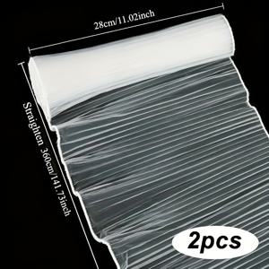 TEMU 꽃 포장용 흰색 메시 종이 4야드 2개 세트, 주름지고 물결 모양 디자인, 발렌타인데이, 어버이날, 결혼식 및 꽃집 용품으로 적합