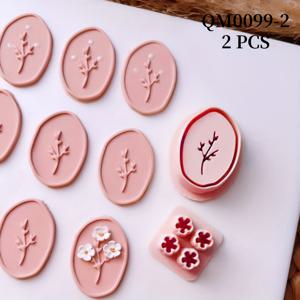 TEMU 꽃, 복숭아 하트, 부드러운 도자기 폴리머 클레이 커터를 위한 나무 가지 스탬프 2개 세트. 귀걸이 및 주얼리 펜던트 제작에 이상적입니다.