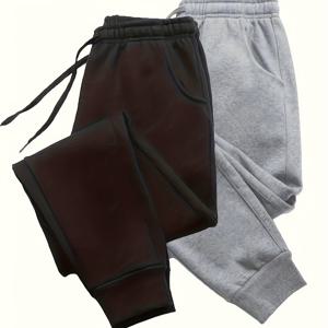 TEMU 1개 남성용 고탄력 조거 팬츠 - 탄력성 허리밴드 & 포켓 포함 - 솔리드 컬러 러닝 짐 팬츠, 러닝, 피트니스, 헬스용 - 세탁기 사용 가능 폴리에스터 운동복 (다양한 색상 옵션) - 청소년 & 청년 스포츠웨어