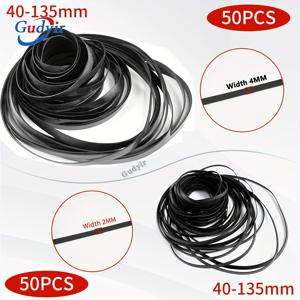 TEMU 100개 레코더 고무 벨트 카세트 레코더 수리 유지보수용 혼합 플랫 카세트 테이프 머신 고무 벨트 40-135mm, 50개 2mm 폭 및 50개 4mm 폭 전동기, 로봇, 풀리, 레코더 고무, 카세트 테이프 머신