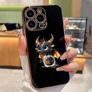 TEMU 1개 2D 아크릴 손가락 반지 홀더, 360° 자유 회전, 부드럽고 귀여운 매직 드래곤 스티커 원형 버클 홀더, 낙하 방지 휴대폰 손가락 반지 홀더, 휴대폰 손가락 반지 홀더, 태블릿 손가락 반지 홀더, 게임 콘솔