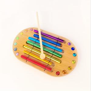 TEMU 칠차크라 에너지 스틱, 젠 사운드 차임, 요가 명상용 핸드헬드 윈드 차임, 스트레싱 스틱 포함, 휴식 및 수면 보조 도구