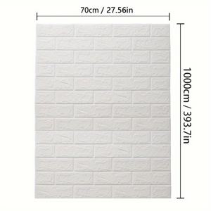 TEMU 27.56×393.7인치 3D 자가 점착 XPE 폼 벽지 | 방수 및 방유, 간편한 닦기, 떼어내어 붙이는 장식 벽 스티커 | 가정 내부 TV, 소파 배경 리모델링용, 3mm 두께