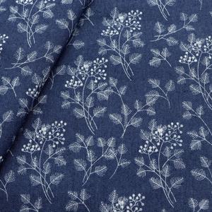 TEMU 잎사귀 [폴리에스터 데님 원단] 1장 편안한 프리워시드 리프 트리 데님 원단 59x19.68인치 (150x50cm) 통기성, 세탁기 사용 가능, 패턴, DIY 공예용 사전 절단