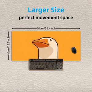 TEMU 1개 - 귀여운 오리 마우스 패드 - 대형 사이즈 미끄럼 방지 고무 게이밍 매트, 튼튼한 데스크 패드, 두꺼운 재봉 엣지, 홈 오피스 및 게이밍, 무선 마우스에 적합