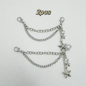 TEMU 펜타그램 펜던트 2개, 이중 레이어 신발끈, Y2K 신발 및 부츠 장식, 신발 및 부츠 장식품, 탈착식 신발 버클