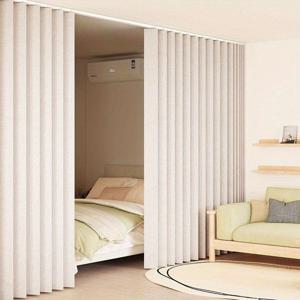 TEMU 1개 고온 가공 접이식 거실 파티션 커튼, 간편하고 모던한 스타일, 커버 커튼 학습실 및 거실, 트렌디한 테마, 후크 및 수납 스트랩 포함, 관리 용이, 닦아내어 청소 가능