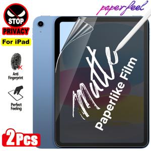 TEMU 아이패드용 2개입 사생활 보호 무광 스크린 보호 필름, 종이와 같은 필기감, 촉각 감각 향상, Apple Pencil 호환, 뛰어난 드로잉 경험, 부드러운 필름, 비유리, 사생활 보호, 지문 방지