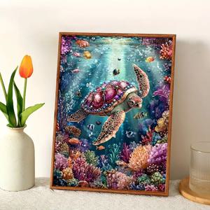 TEMU 1개, 성인용 5D 페인팅 키트, 풀 드릴 동물 패턴 아트 크래프트, 라운드 DIY 프로젝트, 초보자 및 애호가용, 액자 없는 벽 장식 선물, 침실 거실 홈 데코, 할로윈 크리스마스 휴일 선물, 29.97cm * 40.13cm