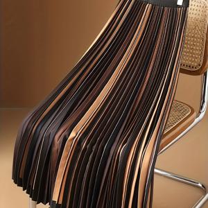 TEMU 새로운 여성용 플리츠 스커트, 컬러 블록 A라인 미디 스커트, 하이웨이스트 흐르는 듯한 맥시 스커트